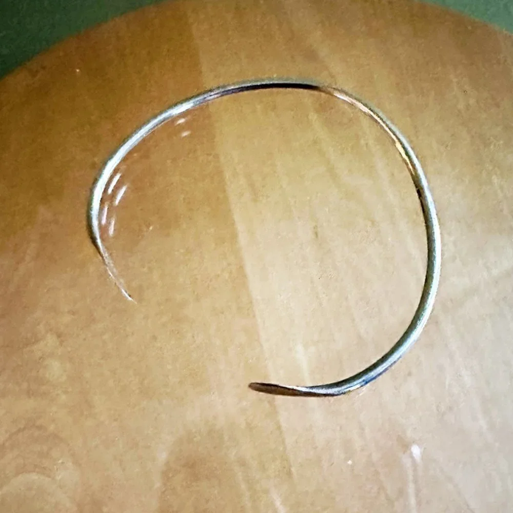 Sterling Silver Delicate Cuff Bangle Bracelet